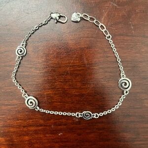 Brighton Silver Swirl Charm Anklet